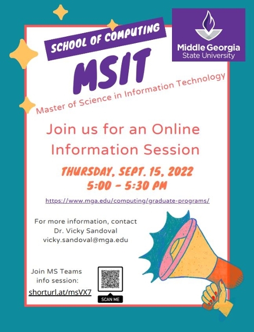 Flyer for the MSIT info session.